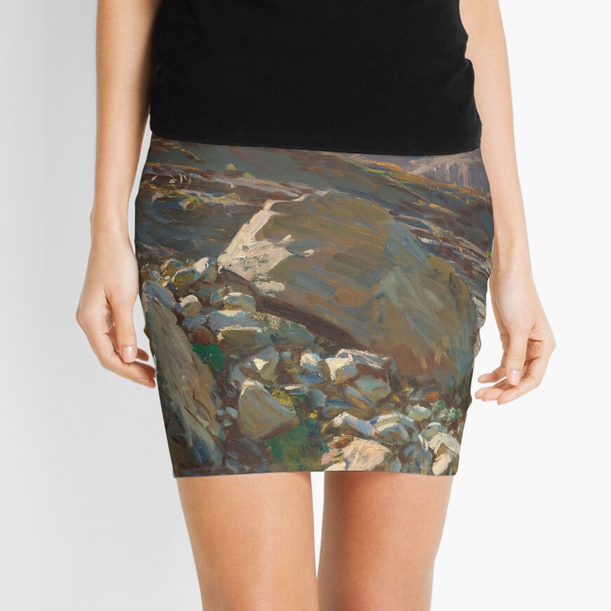 Simplon Pass Oil Painting by John Singer Sargent Mini Skirt