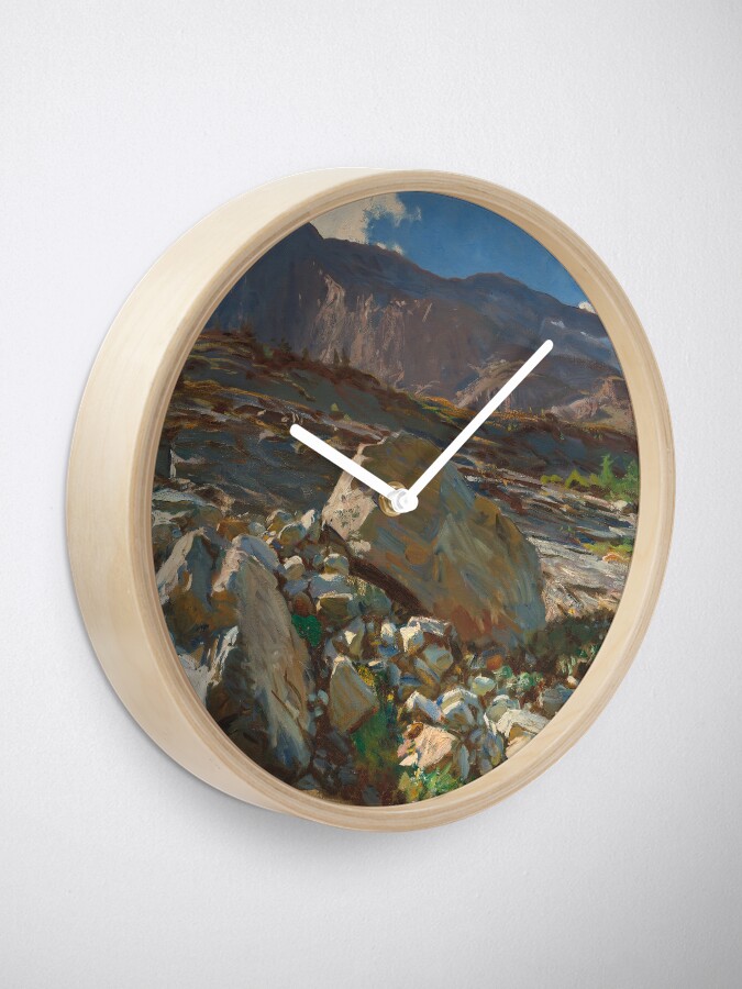 Alternate view of Simplon Pass Oil Painting by John Singer Sargent Clock