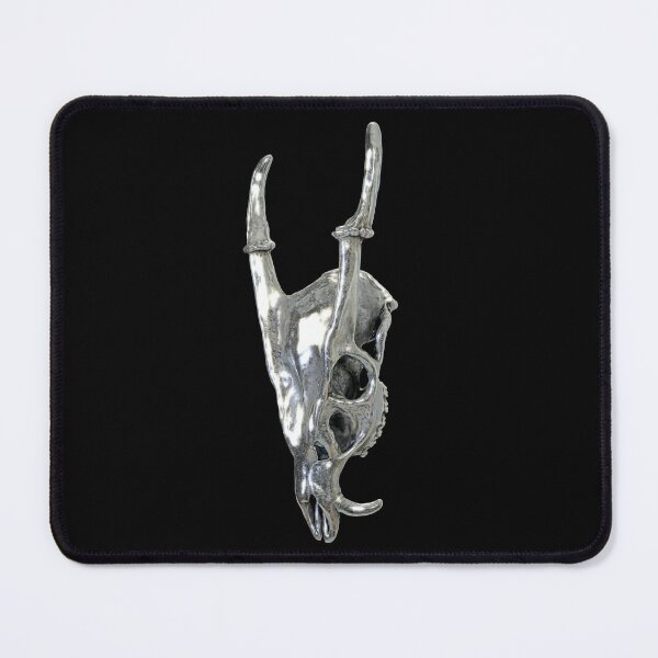 Item preview, Muntjac Deer Silver Metal Design (Chrome Dragon Antler Horn Medieval Animal) designed and sold by Mechanical Whispers.