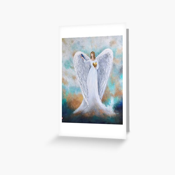 Item preview, Guardian angel  with blue bird designed and sold by Roy & Tiffany.