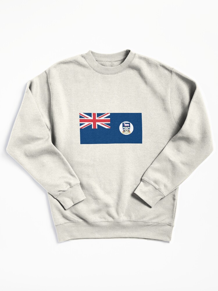 Aperçu 2 sur 7. Sweatshirt épais avec l'œuvre Drapeau des îles Malouines créée et vendue par Shorlick.