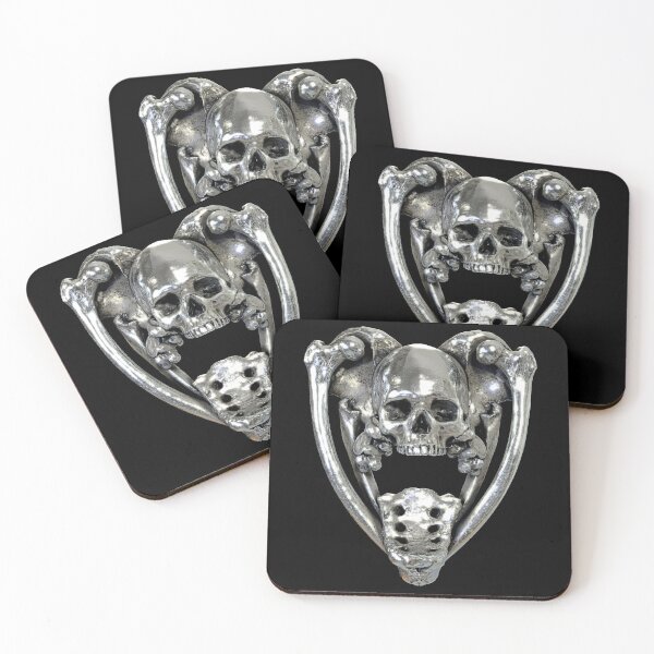 Item preview, Skull and Crossbones Ouija Planchette Witch Symbol Halloween Skull Design (Skull Jewelry Metal Silver Chrome Skulls Sedlec Ossuary) designed and sold by Mechanical Whispers.