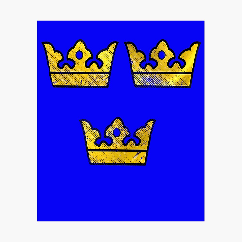 Swedish Coat of Arms Blazer Badge Three Crowns Sweden Svenska Tre Kronor by hand 