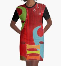 Retro Eames-Ära Atom inspiriert 6 T-Shirt Kleid