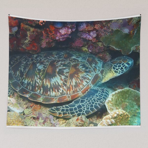 Item preview, Beautiful Sea Turtle and Colorful Coral designed and sold by Caregiverology.