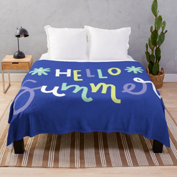 Item preview, Hello Summer (blue) designed and sold by Design Minds Boutique.
