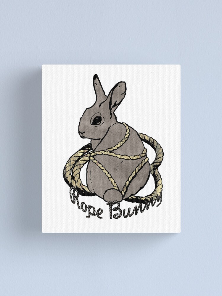 Rope Bunny Shibari Japanese Rope Bondage Gray Canvas Print For