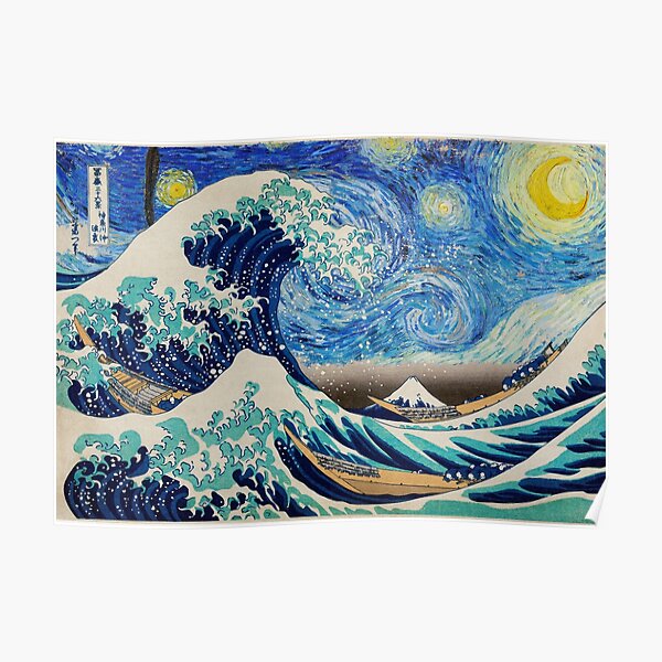 "The Starry Tsunami" Poster for Sale by Kantosilks | Redbubble