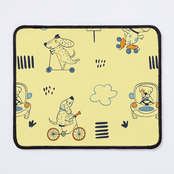 Item preview, Dog art riding a scooter, bicycle, automobile, skates designed and sold by Lady Bruniere.