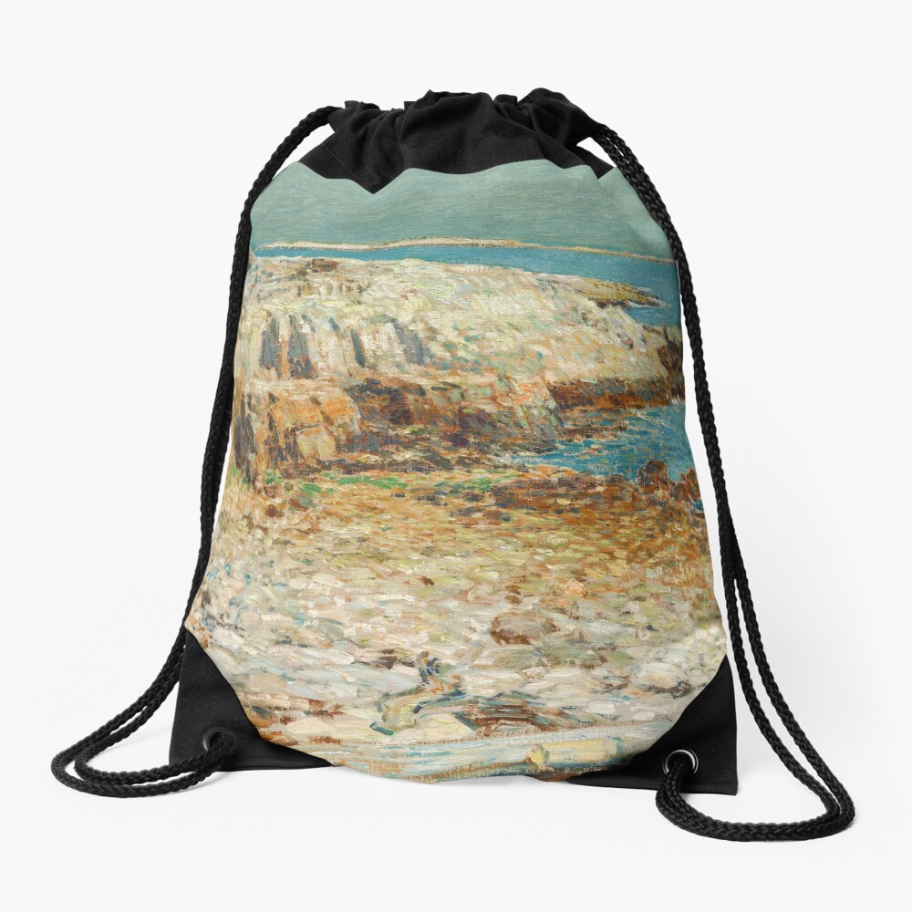 A North East Headland Oil Painting by Childe Hassam Drawstring Bag