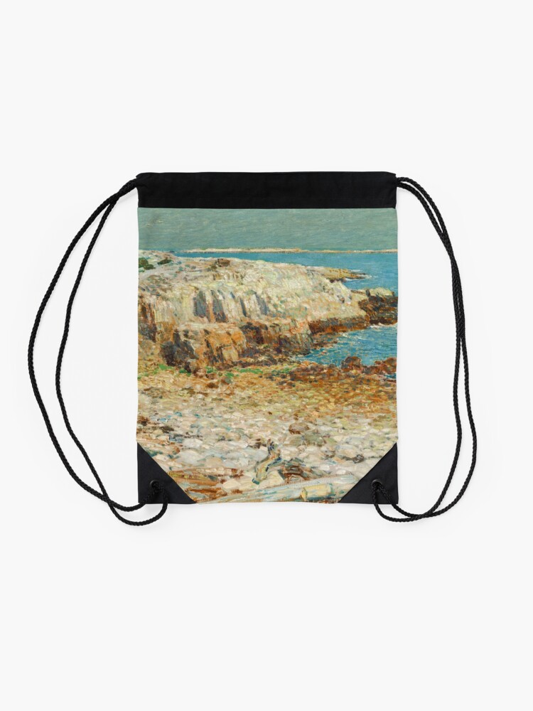 Alternate view of A North East Headland Oil Painting by Childe Hassam Drawstring Bag