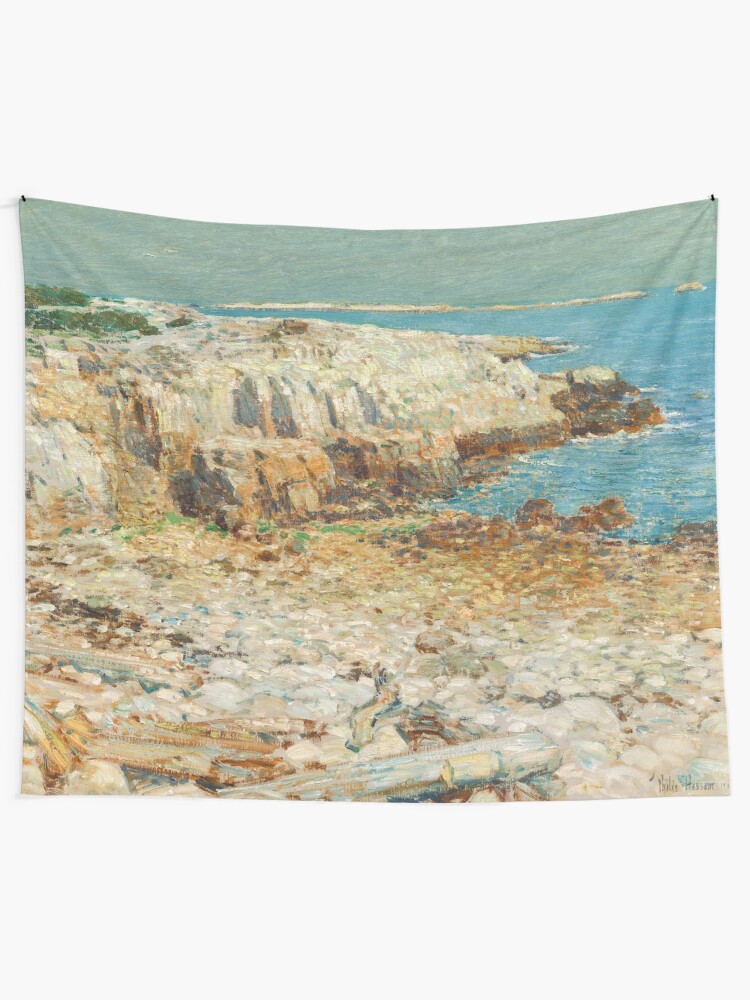 Alternate view of A North East Headland Oil Painting by Childe Hassam Tapestry