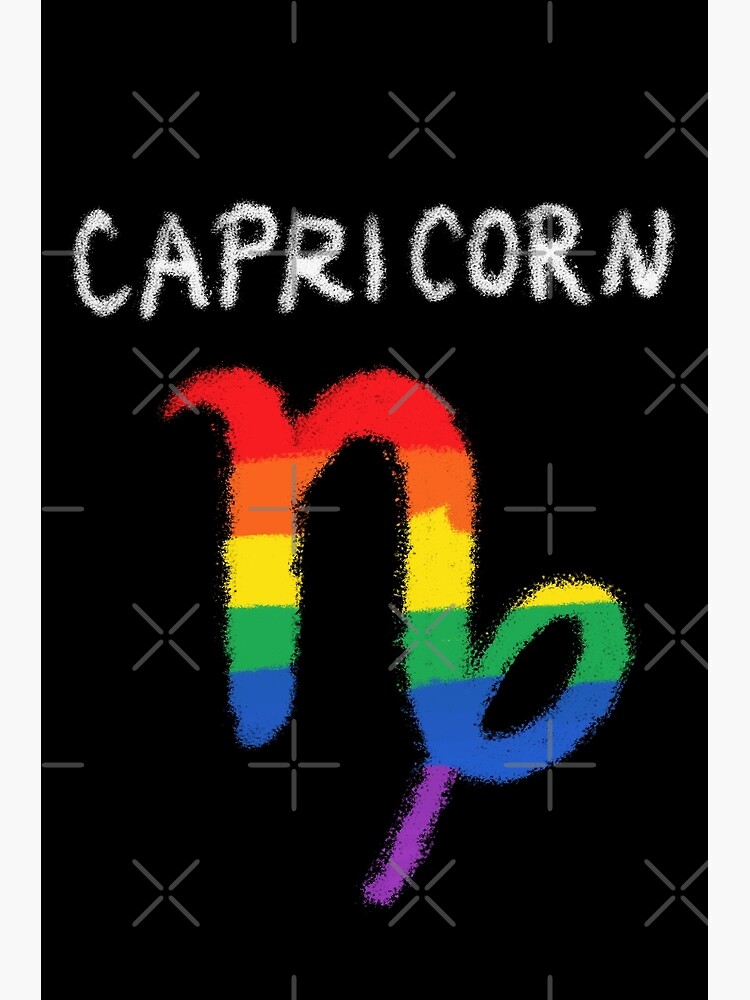 Capricorn Zodiac Sign Gay Lesbian Lgbt Pride Rainbow Flag Poster For