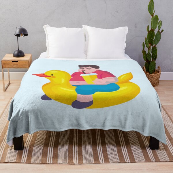 Item preview, Fat Man on a Rubber Duck Rubber Ring with a Drink designed and sold by trendingatees.