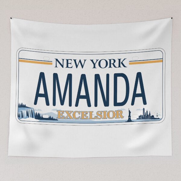 Item preview, Amanda Name Personalized New York Car License Plate designed and sold by Teetans.