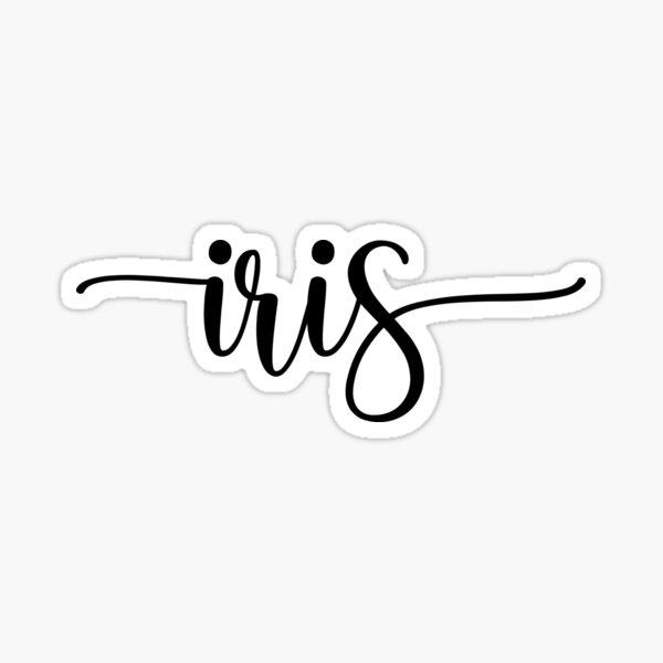 "Iris Name Label Beautiful Calligraphy" Sticker for Sale by sourpanda