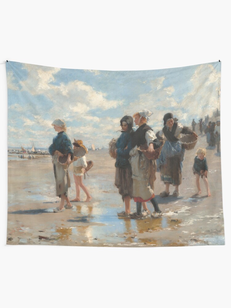 Alternate view of Setting Out to Fish Oil Painting by John Singer Sargent Tapestry