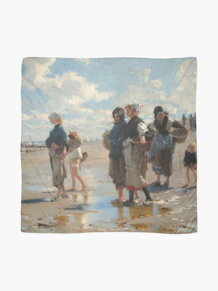 Alternate view of Setting Out to Fish Oil Painting by John Singer Sargent Scarf