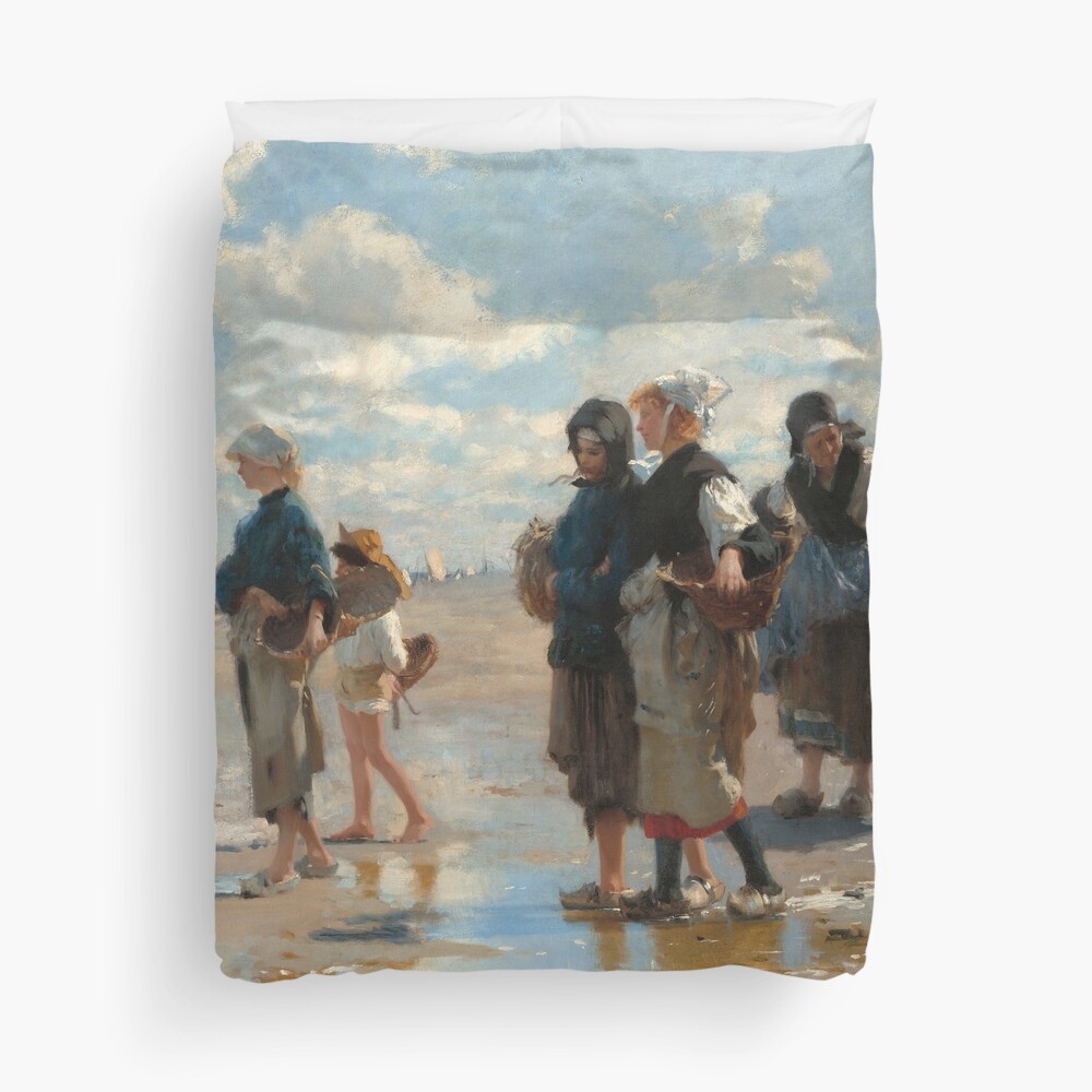 Setting Out to Fish Oil Painting by John Singer Sargent Duvet Cover