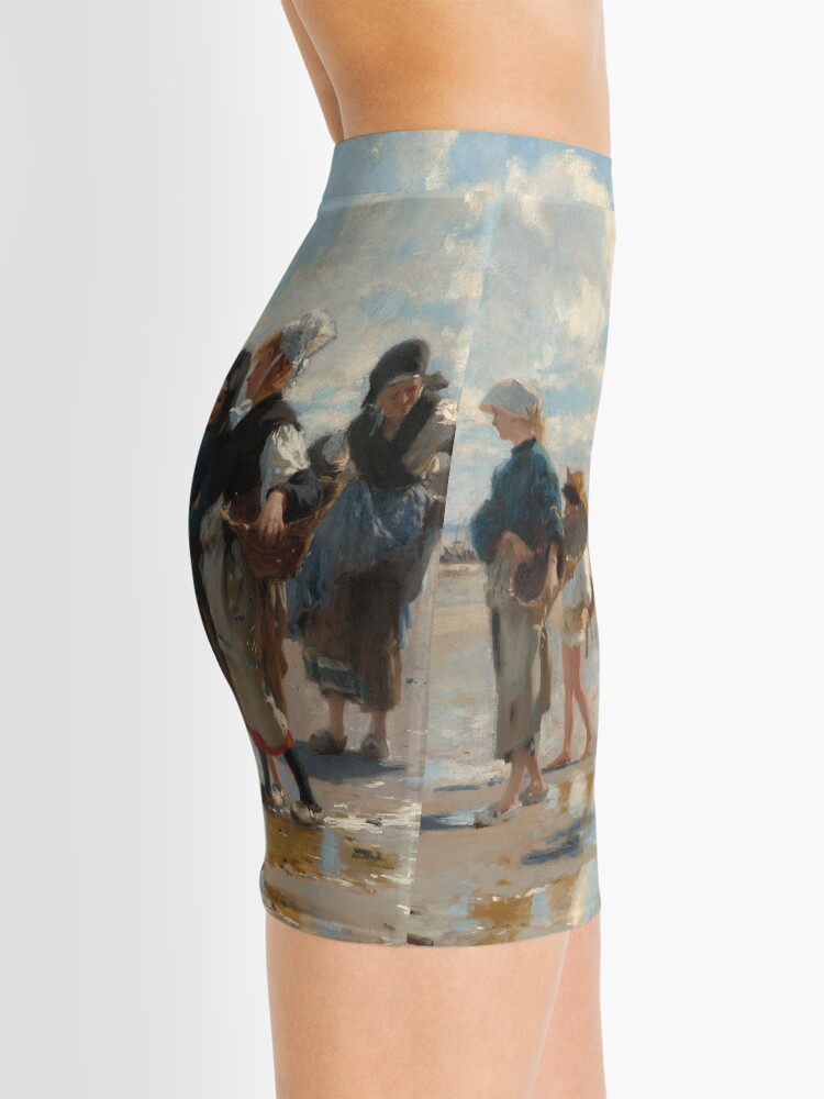 Alternate view of Setting Out to Fish Oil Painting by John Singer Sargent Mini Skirt