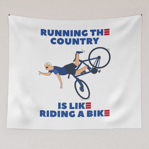 Item preview, Running The Country Is Like Riding A Bike Biden Falls Off Bike designed and sold by margeretelser.