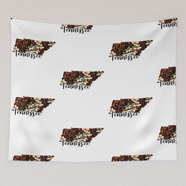 Item preview, Floral Map of USA States Tennessee - Map of Tennessee designed and sold by AmethystMurad.