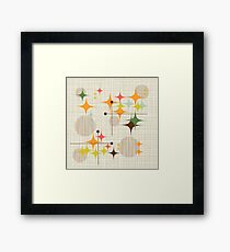 Eames Era Starbursts and Globes 3 (bkgrnd) Framed Print