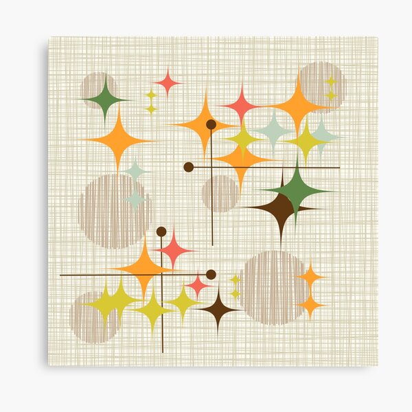 Eames Era Starbursts and Globes 3 (bkgrnd) Canvas Print