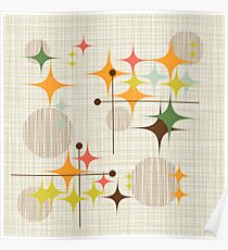 Eames-Ära Starbursts und Globen 3 (bkgrnd) Poster