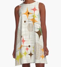 Eames Era Starbursts and Globes 3 (bkgrnd) A-Line Dress