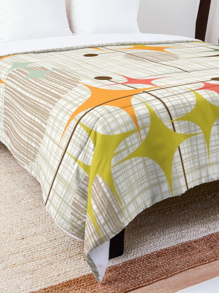 Alternate view of Eames Era Starbursts and Globes 3 (bkgrnd) Comforter
