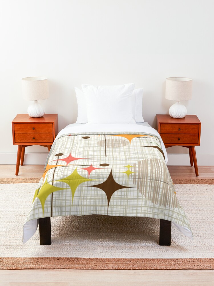 Alternate view of Eames Era Starbursts and Globes 3 (bkgrnd) Comforter