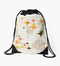 Eames Era Starbursts and Globes 3 (bkgrnd) Drawstring Bag
