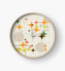 Eames-Ära Starbursts und Globen 3 (bkgrnd) Uhr