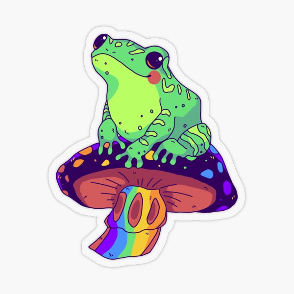 Rainbow pride frog! Transparent Sticker