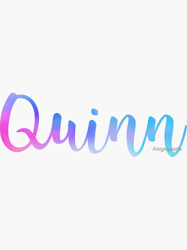 "Quinn WaterColor Name Sticker" Sticker for Sale by Amymarado Redbubble