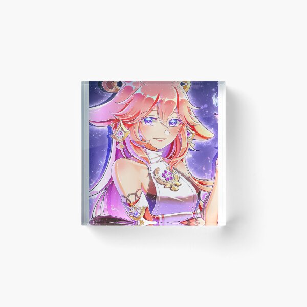 Item preview, Yae Miko (Rectangular Canvas) designed and sold by puddingcafeee.