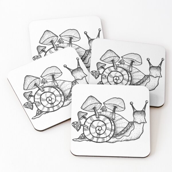Item preview, Snail with Mushrooms designed and sold by StudioRosebud.