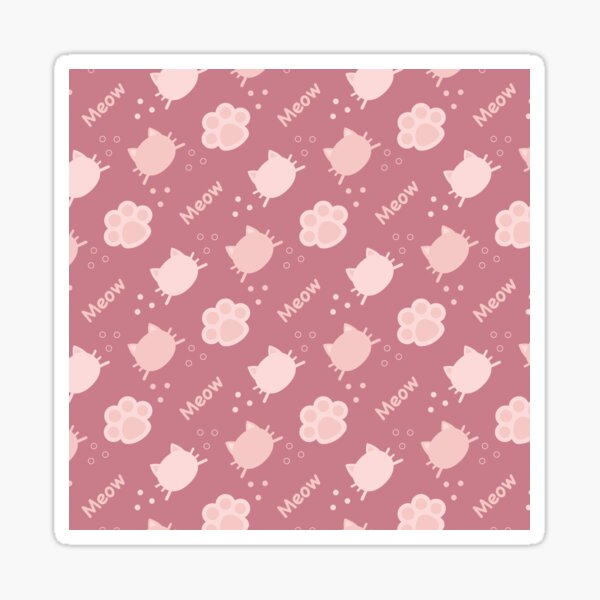 Item preview, Baby Pink Cat Meow in Dusty Rose BG Animal Wall Paper Pattern designed and sold by Moyanana.