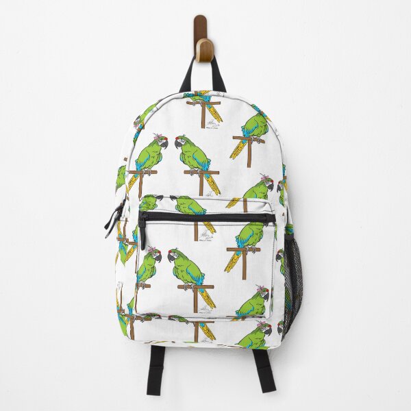 Item preview, Crazy Bird Man with Military Macaws designed and sold by Laughing Parrot Studio.
