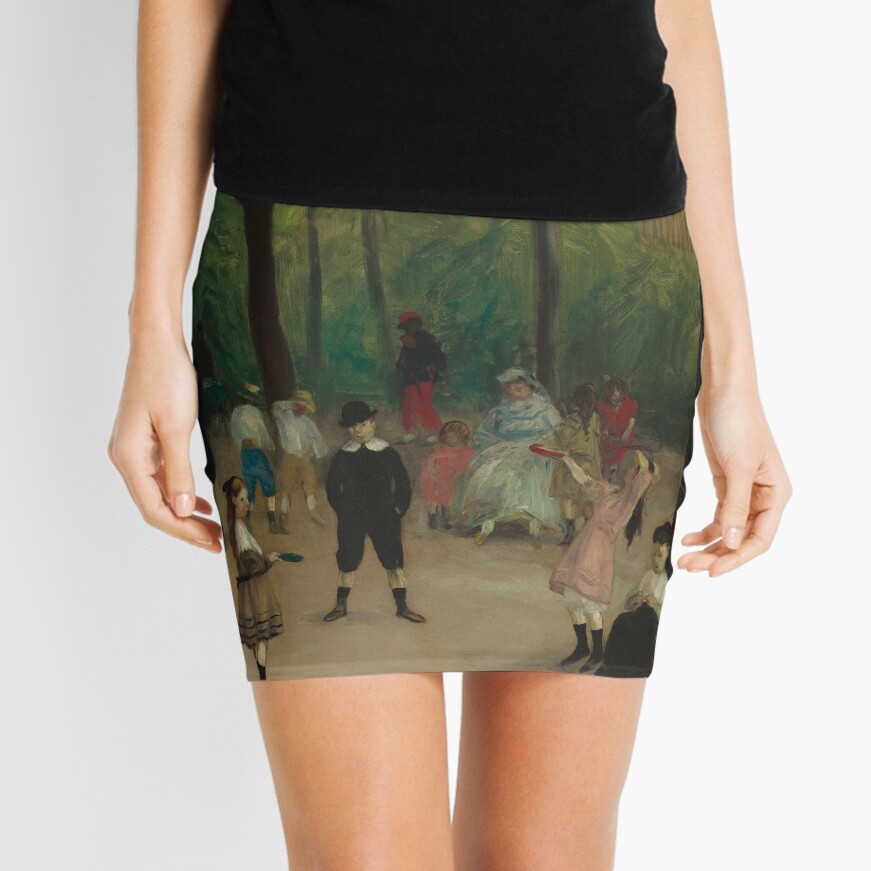 Luxembourg Gardens Oil Painting by William James Glackens Mini Skirt
