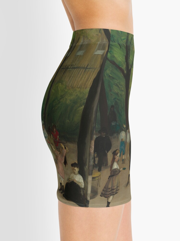Alternate view of Luxembourg Gardens Oil Painting by William James Glackens Mini Skirt