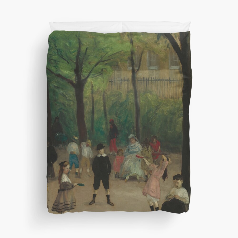 Luxembourg Gardens Oil Painting by William James Glackens Duvet Cover