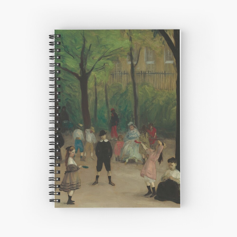 Luxembourg Gardens Oil Painting by William James Glackens Spiral Notebook