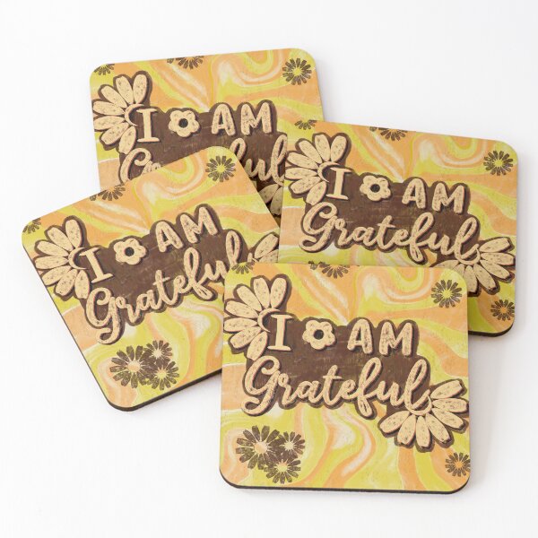 Item preview, I Am Grateful- 70s Inspired Typography Piece designed and sold by Jessiemay-arts.