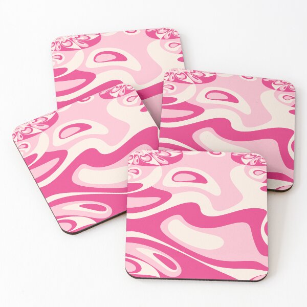 Item preview, 60's Retro Liquid Abstract Paisley Pattern in Pink and Cream designed and sold by MellowCat.