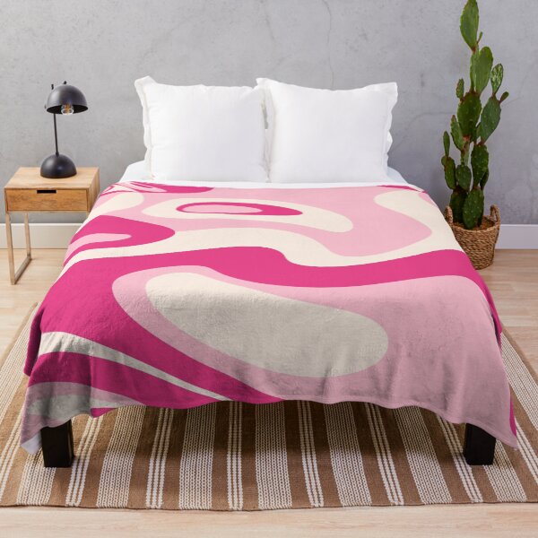 Item preview, 60's Retro Liquid Abstract Paisley Pattern in Pink and Cream designed and sold by MellowCat.