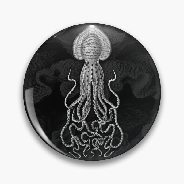 Item preview, Squid Octopus Kraken Art Tentacles Seashell Deep Sea Ocean Creatures Lover (Black & White) - Octopus designed and sold by Mechanical Whispers.