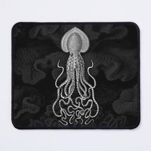 Item preview, Squid Octopus Kraken Art Tentacles Seashell Deep Sea Ocean Creatures Lover (Black & White) - Octopus designed and sold by Mechanical Whispers.