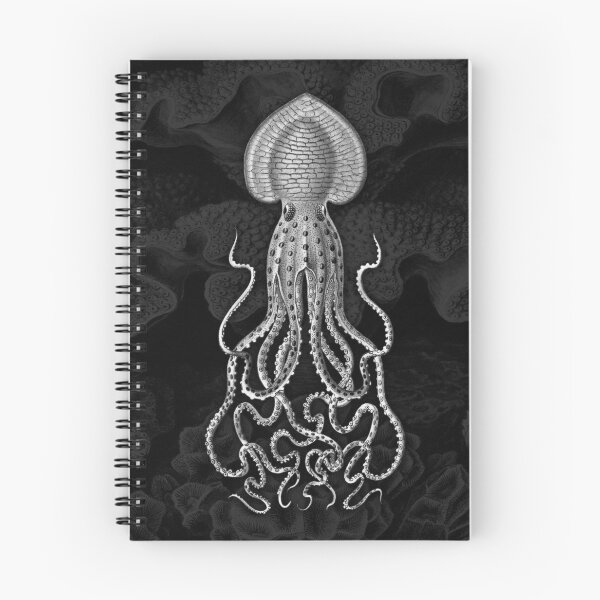 Item preview, Squid Octopus Kraken Art Tentacles Seashell Deep Sea Ocean Creatures Lover (Black & White) - Octopus designed and sold by Mechanical Whispers.